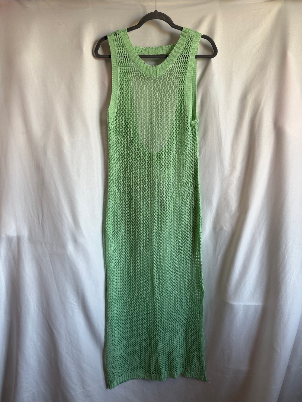 Women’s Knit Swim Coverup Dress in Light Green